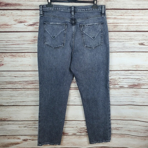 Hudson Womens Size 31x28 Black Holly Straight Leg Distressed Jeans          #238 - Picture 7 of 13